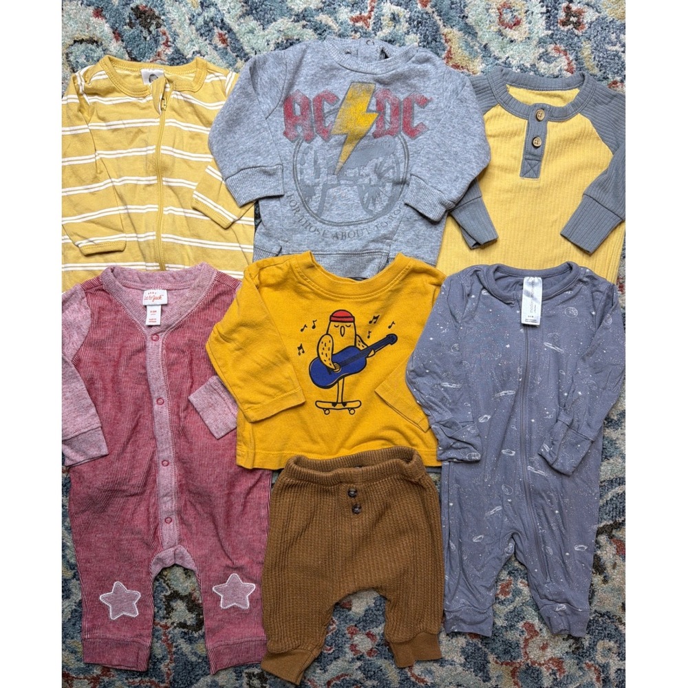 Hanna Andersson AC/DC Music Bundle Boys 0-3M Multi Graphic Rock Celestial EUC